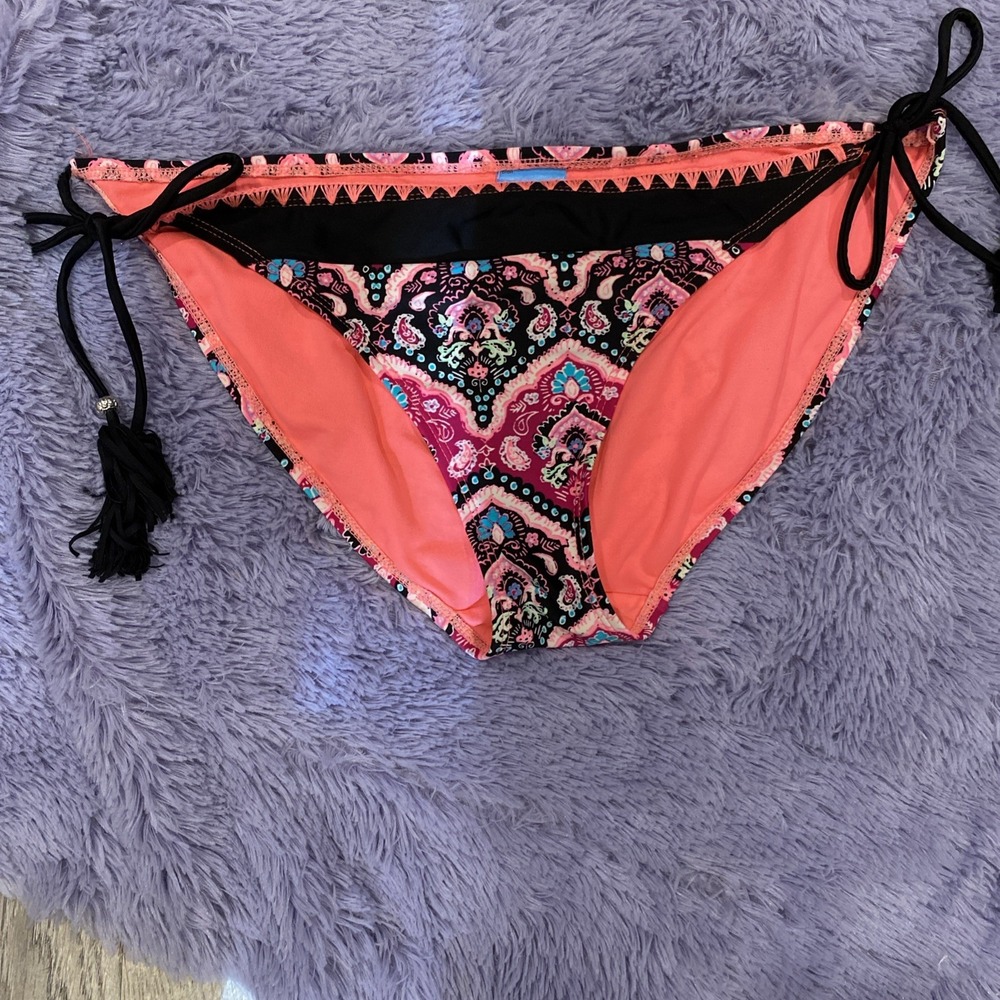 Collections by Catalina Paisley Tassel Side Tie Bikini‎ Bottom Large 11-13